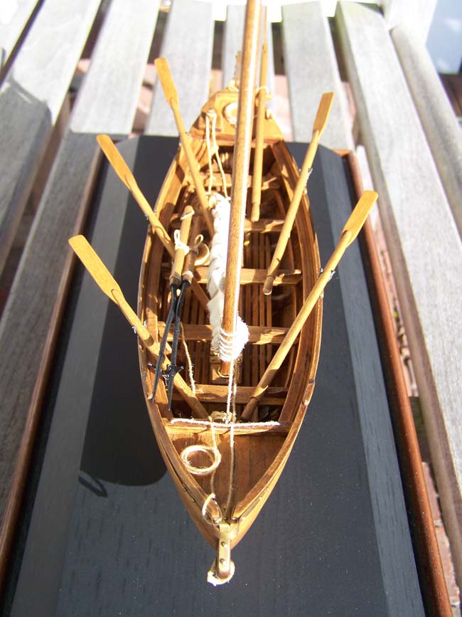 A highly detailed scale model of a 19th century whaleboat